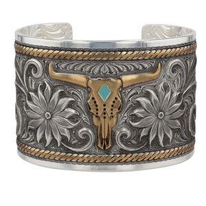 Montana Silversmiths Silver and Gold Cuff Bracelet Meadow Majesty